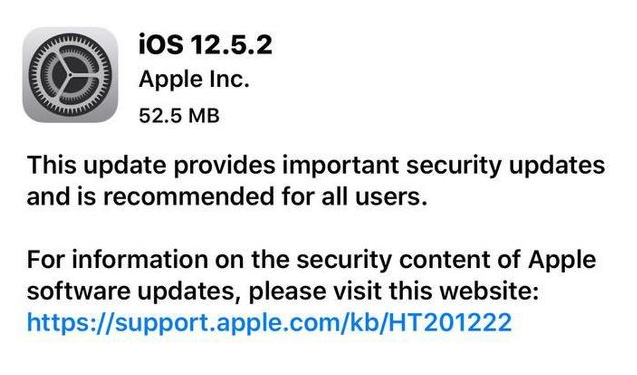 新州镇苹果手机维修分享iOS12.5.2发布，建议所有老苹果用户安装 